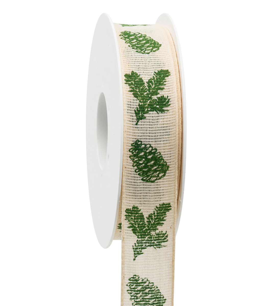 NASTRO C/PIGNE ABETE 25MM. 18MT. CREMA