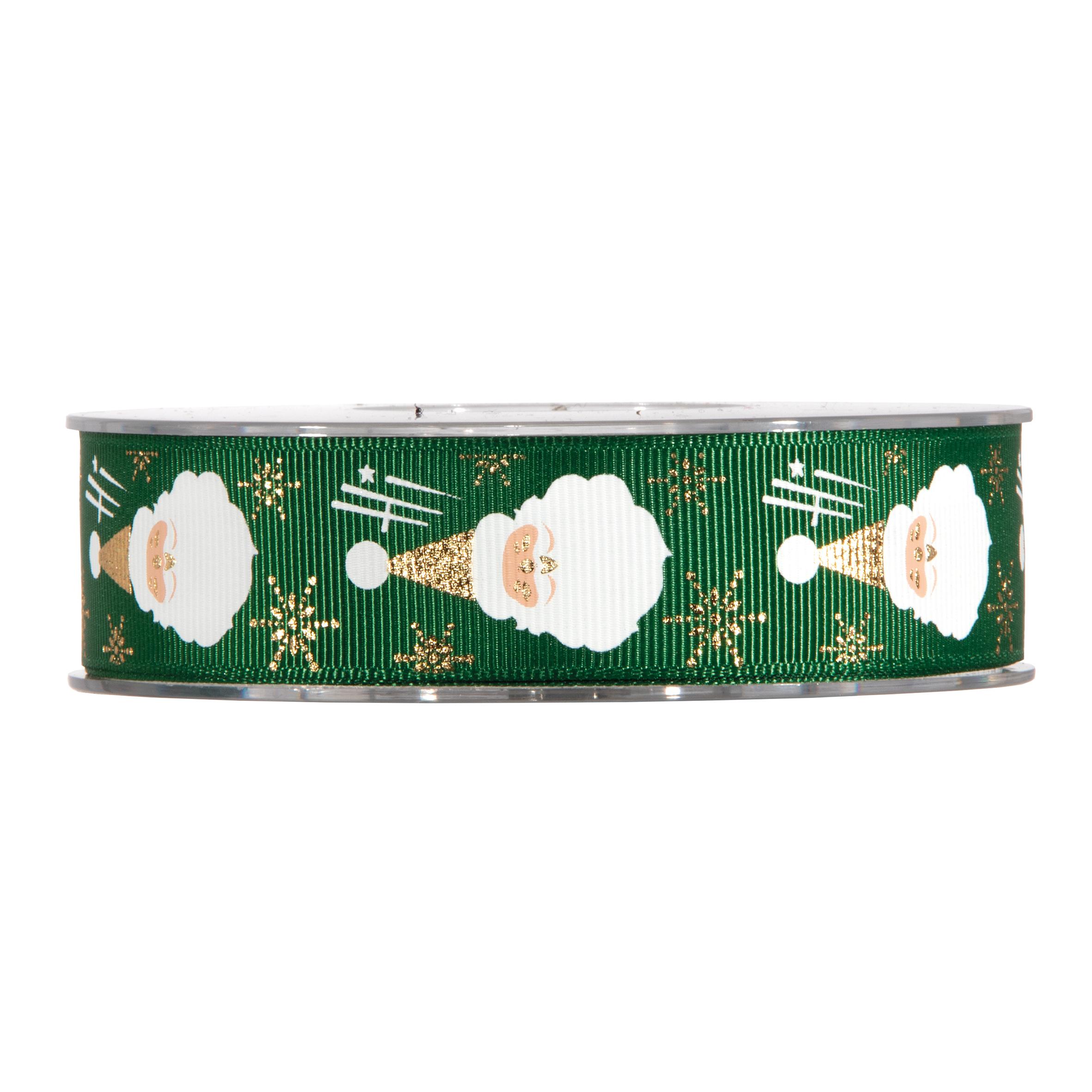 NASTRO SANTA CLAUS 25MM 10MT GREEN