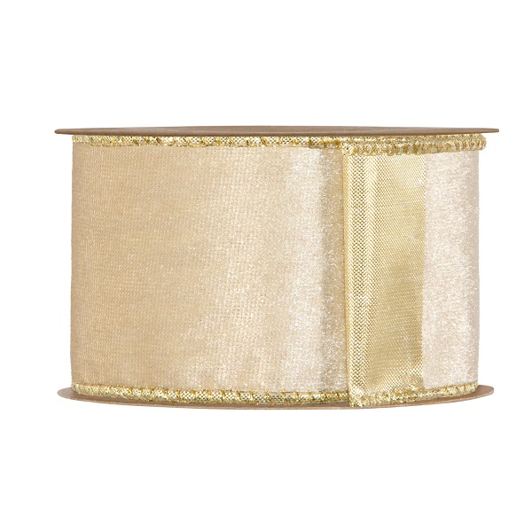 NASTRO VELVET XMAS 63MM. 10MT. CREMA