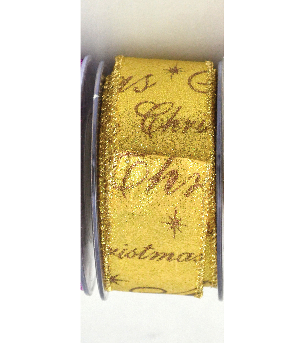 NASTRO MERRY XMAS STRAS 6CM. X9MT. ORO