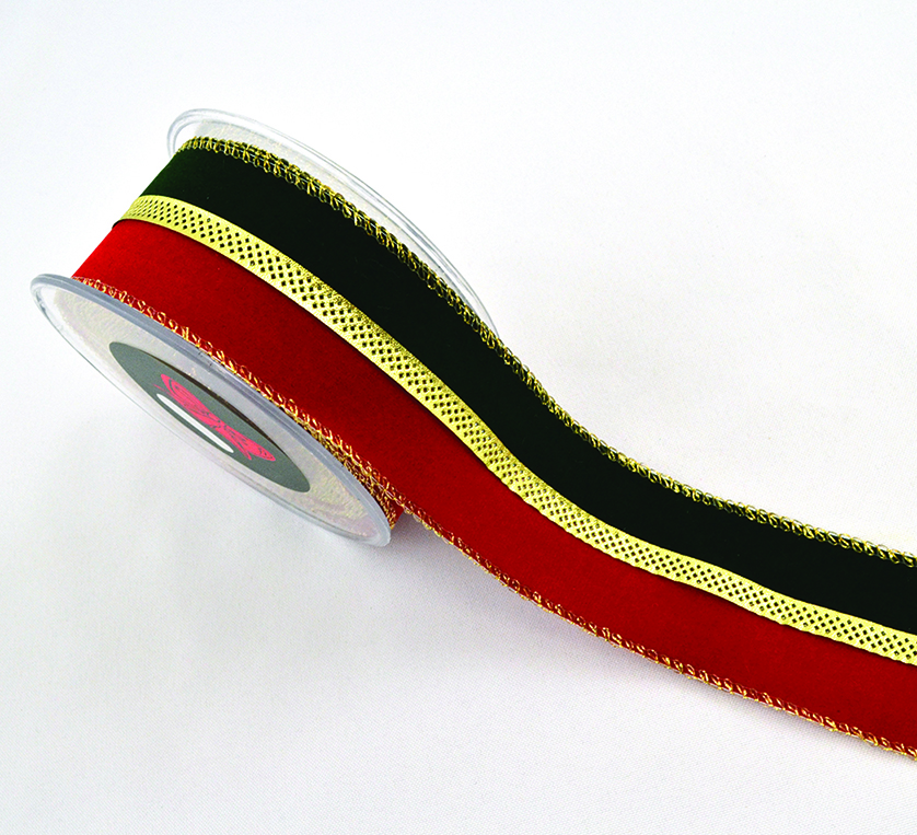 NASTRO VELVET DUE COLORI 5CM. X4,5MT.
