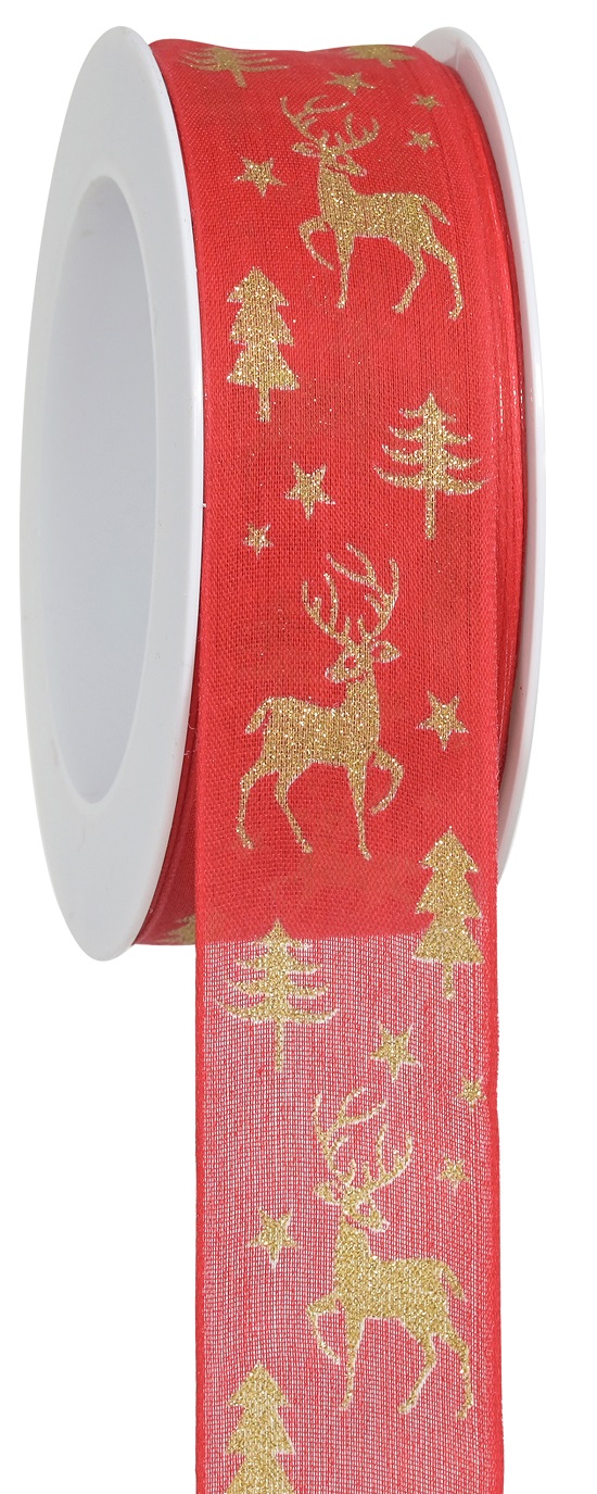 NASTRO WONDERLAND 40MM. 15MT. RED/GOLD