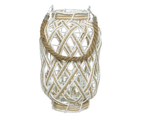 LANTERNA C/MAN.CORDA H40 D20CM. BIANCO
