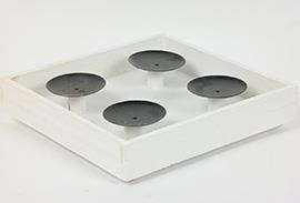 PORTACANDELE C/BASE 4POSTI 25X25CM.