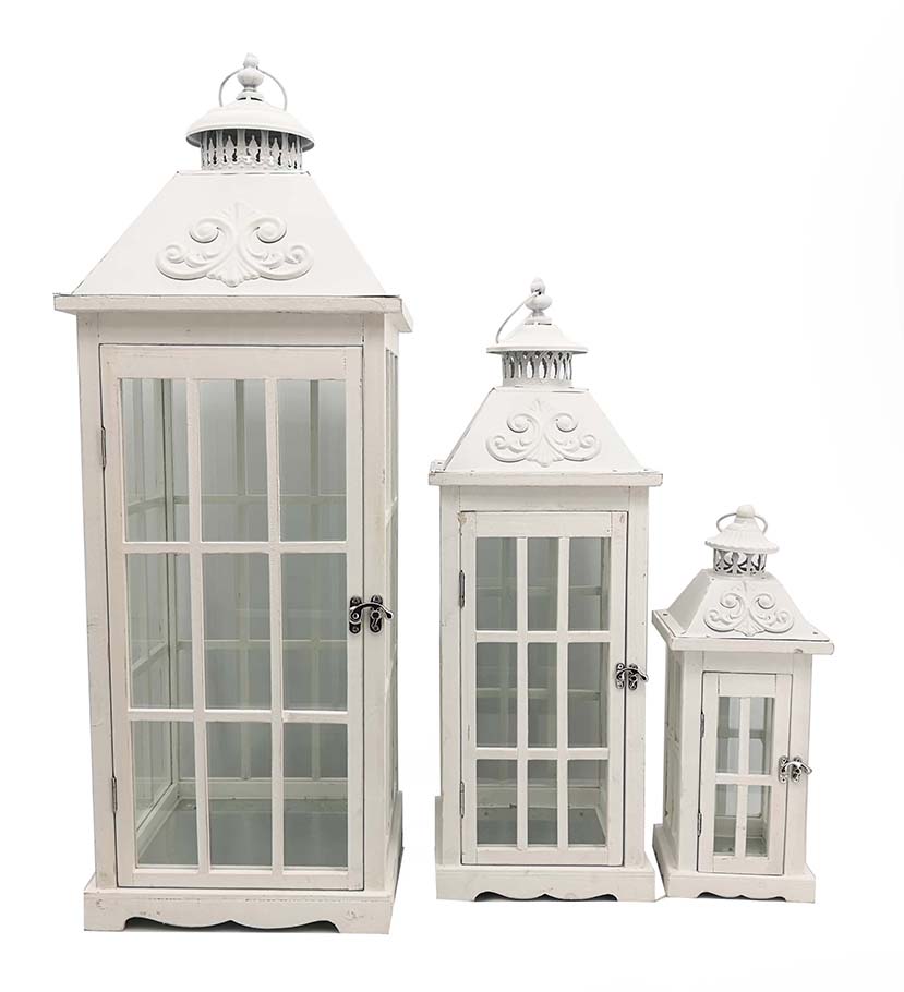LANTERNA S/3PZ. G.H87 31X31 P.H41 16X16CM. WH