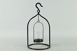 PORTACANDELA FERRO H435 X225CM. NERO