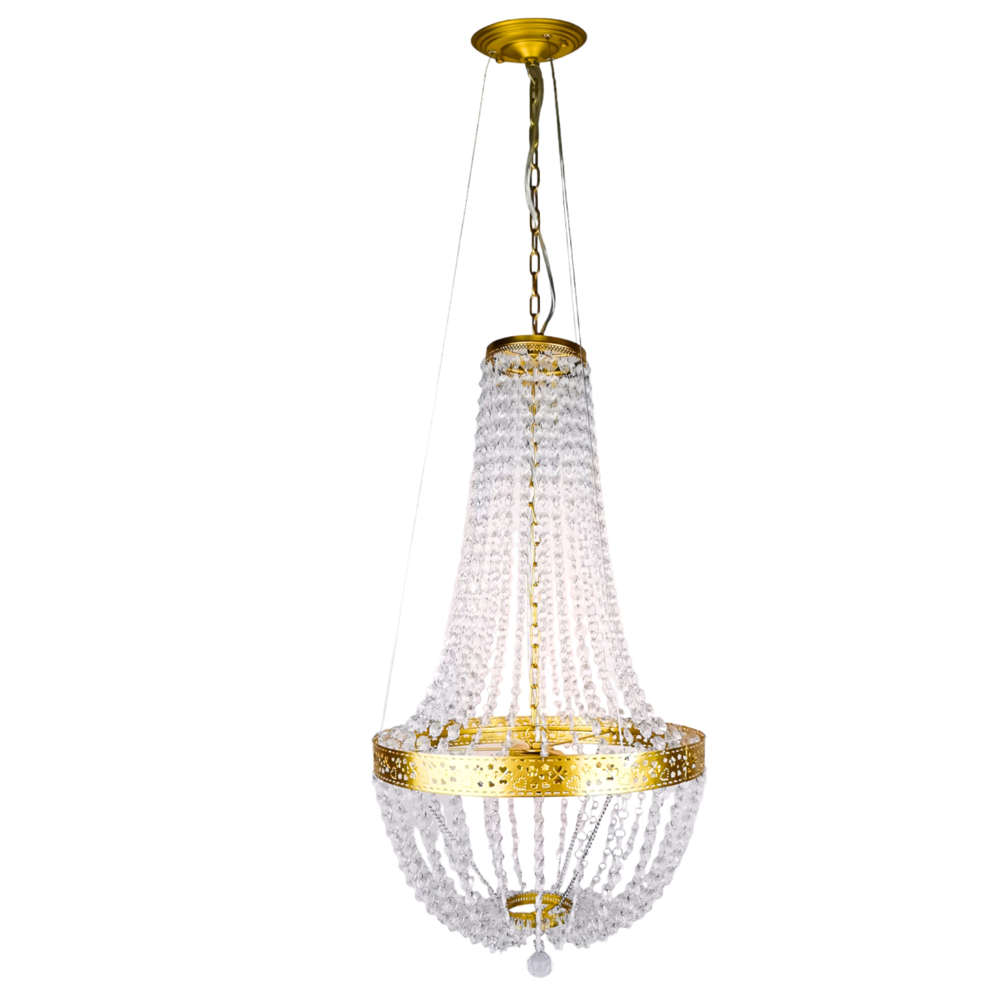 LAMPADARIO GOCCE PLEX D43 H80CM. DORATO