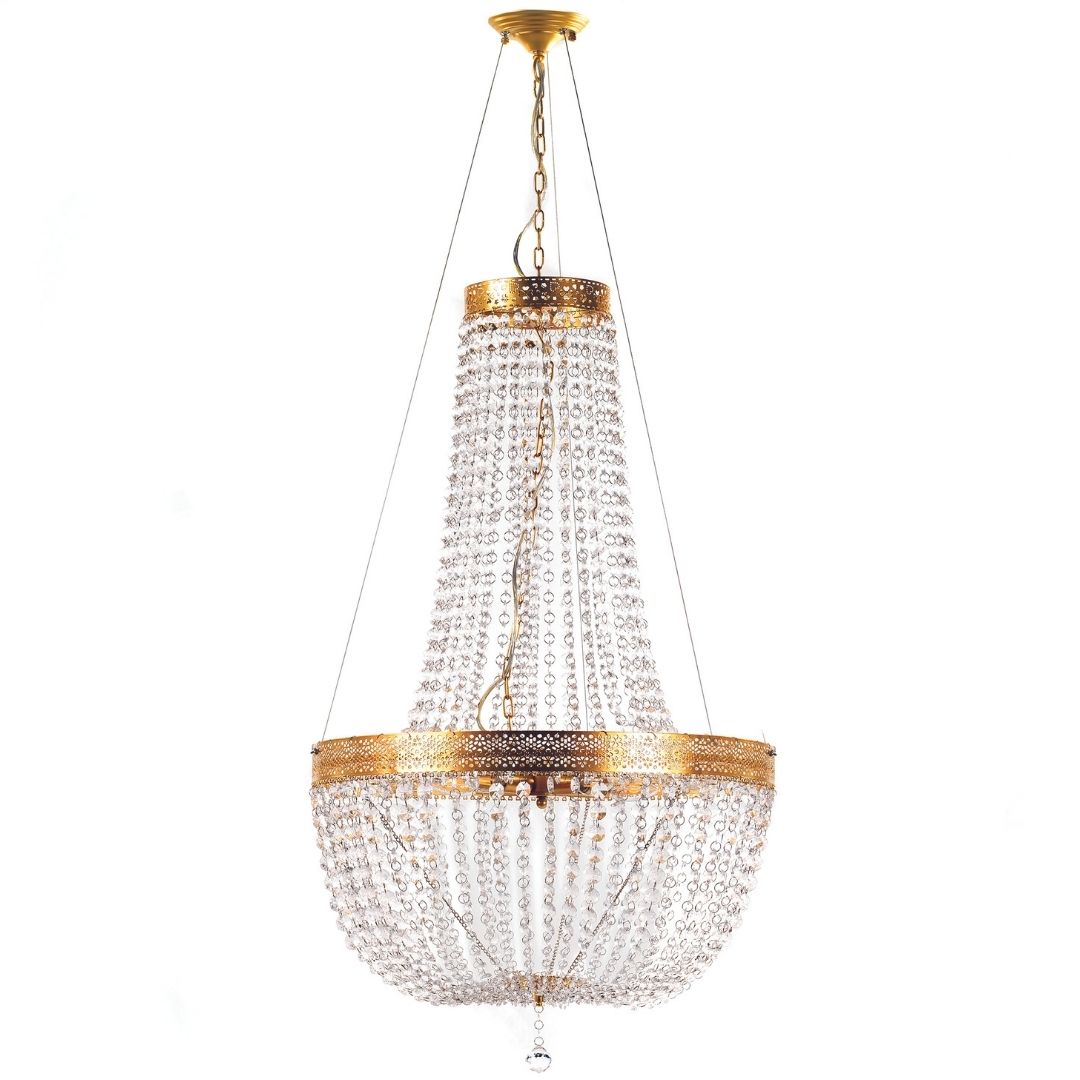 LAMPADARIO GOCCE PLEX D63 H110CM. DORATO