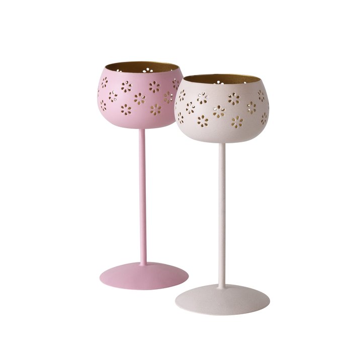 PORTACAND.MET. C/PIEDE 2PZ. H23CM.  ---NETTO-------