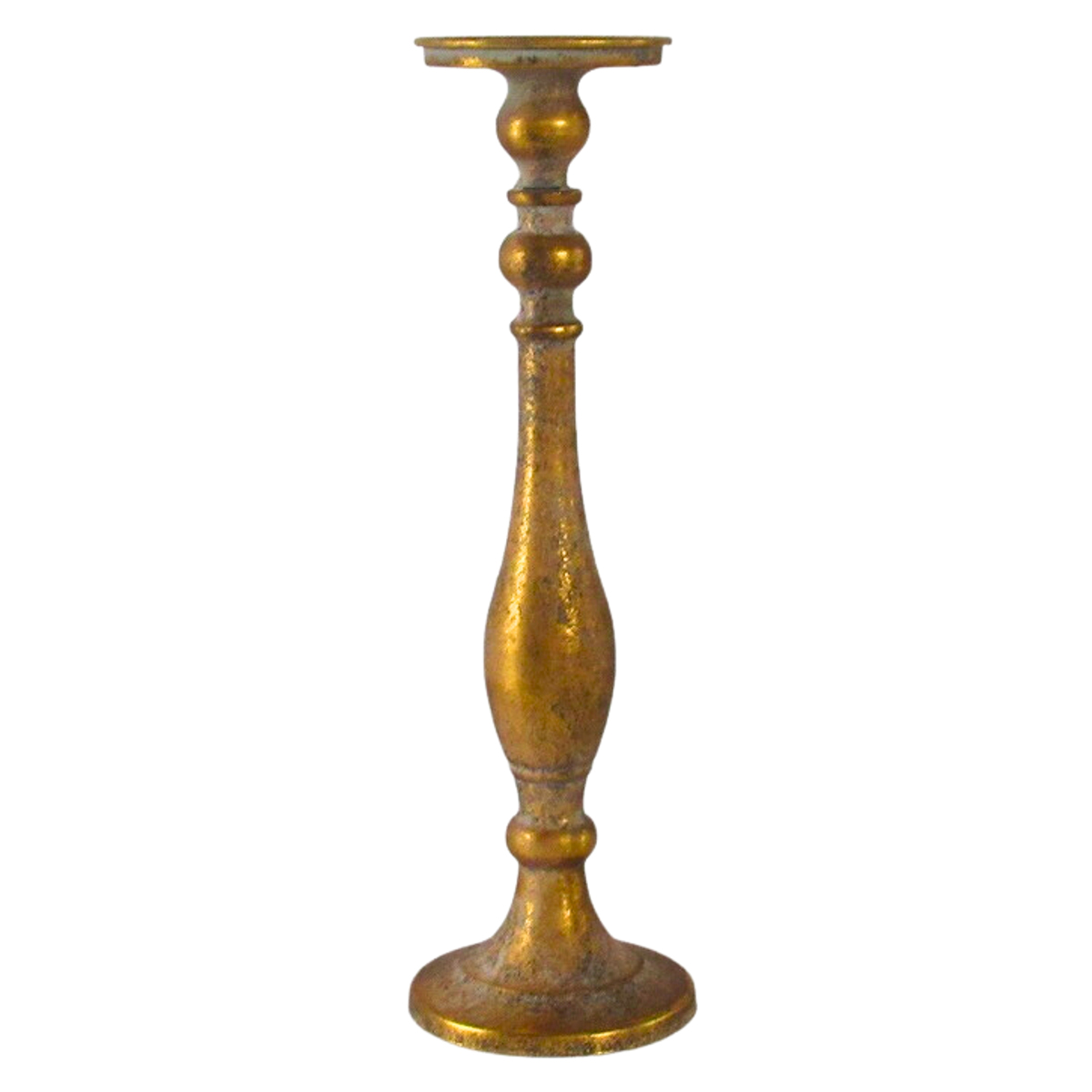 PORTACANDELA MET. D11 H36CM. ORO ANT.