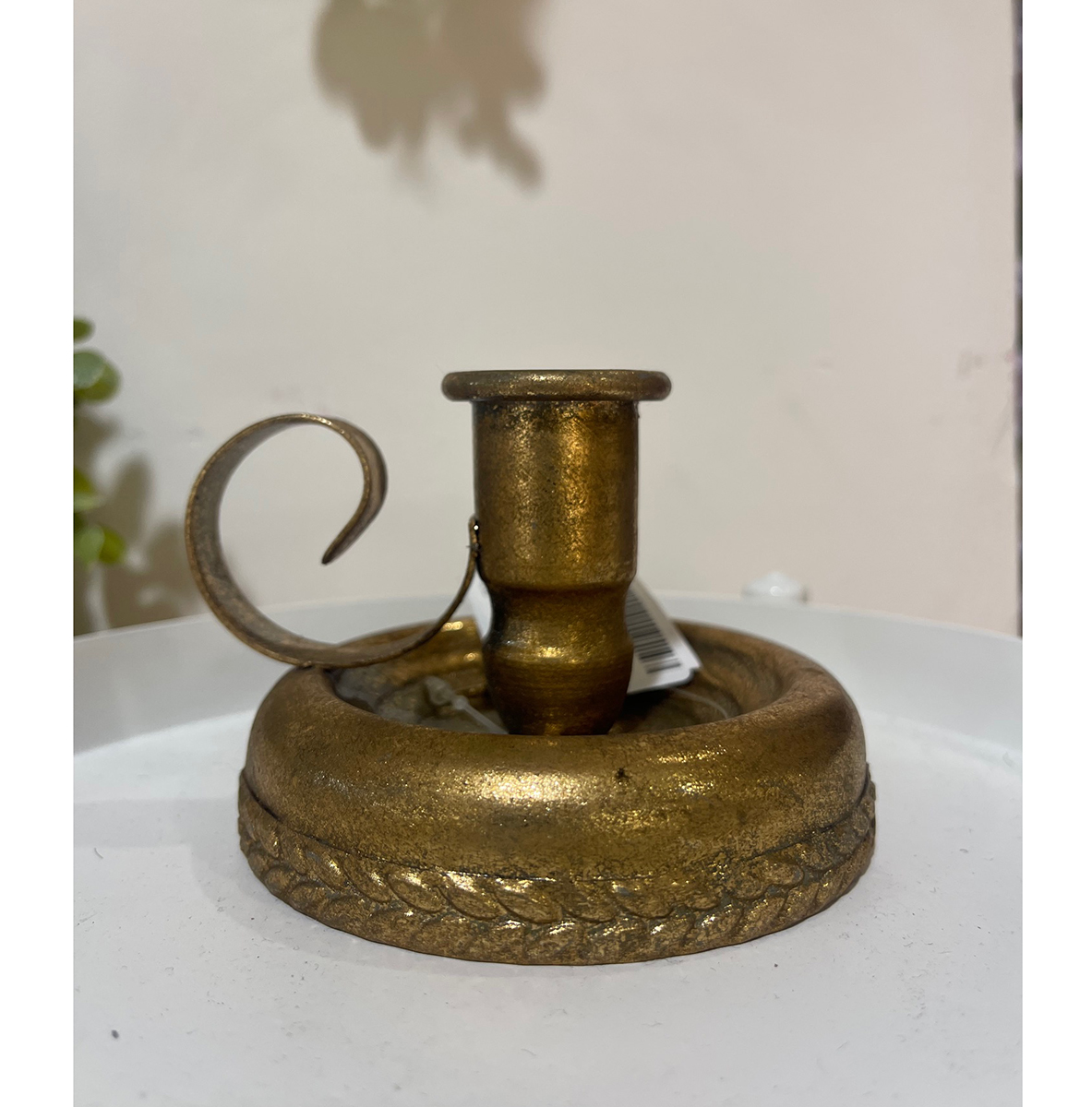 PORTACANDELA MET. D9 H7CM. DORATO