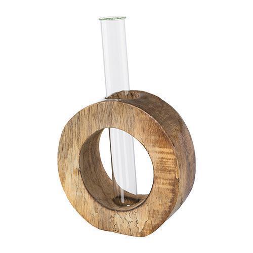 FIALA C/ANELLO LEGNO 2PZ. 10X10X4CM. NAT