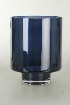VASE GLASS RND H35 D27 PETROL BLUE