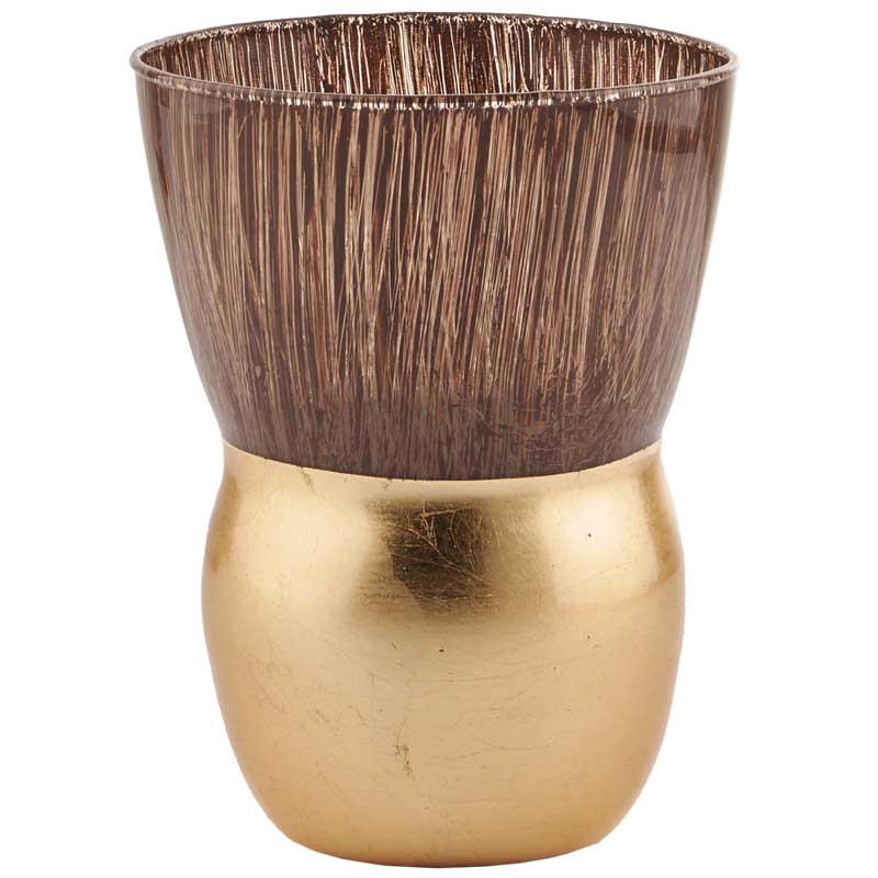 VASO PAY DORATO D14 H18 TUIA MARRONE