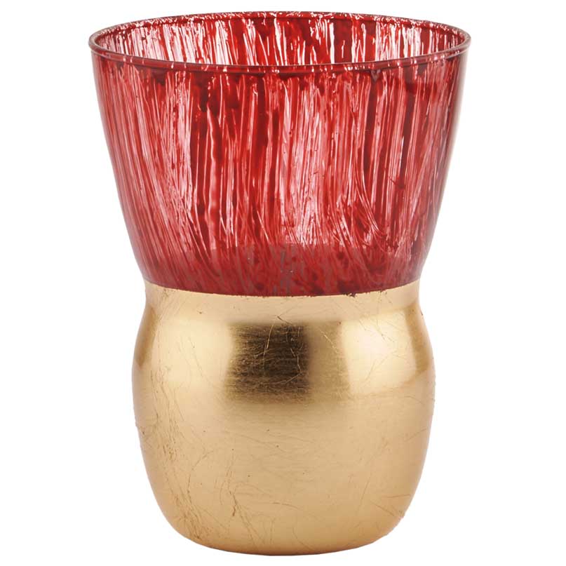VASO PAY DORATO D14 H18 TUIA ROSSO SC.