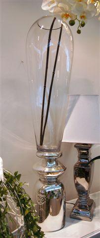 VASO VETRO H110 BASE SILVER