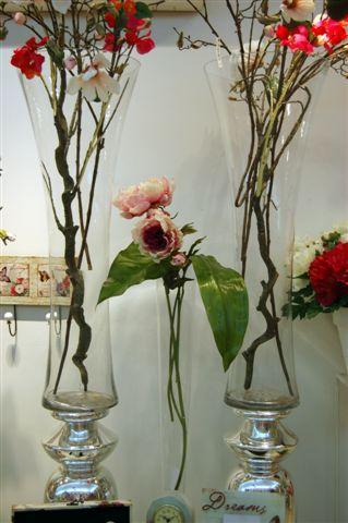 VASO VETRO H130 BASE SILVER