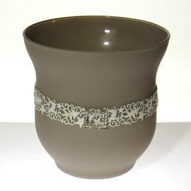 PORTACANDELA DIAMOND H15 D16CM. GRIGIO