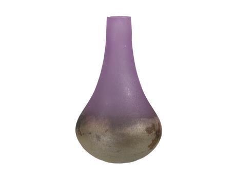 BOTTIGLIA VETRO SATIN. H15 D9CM. LILLA