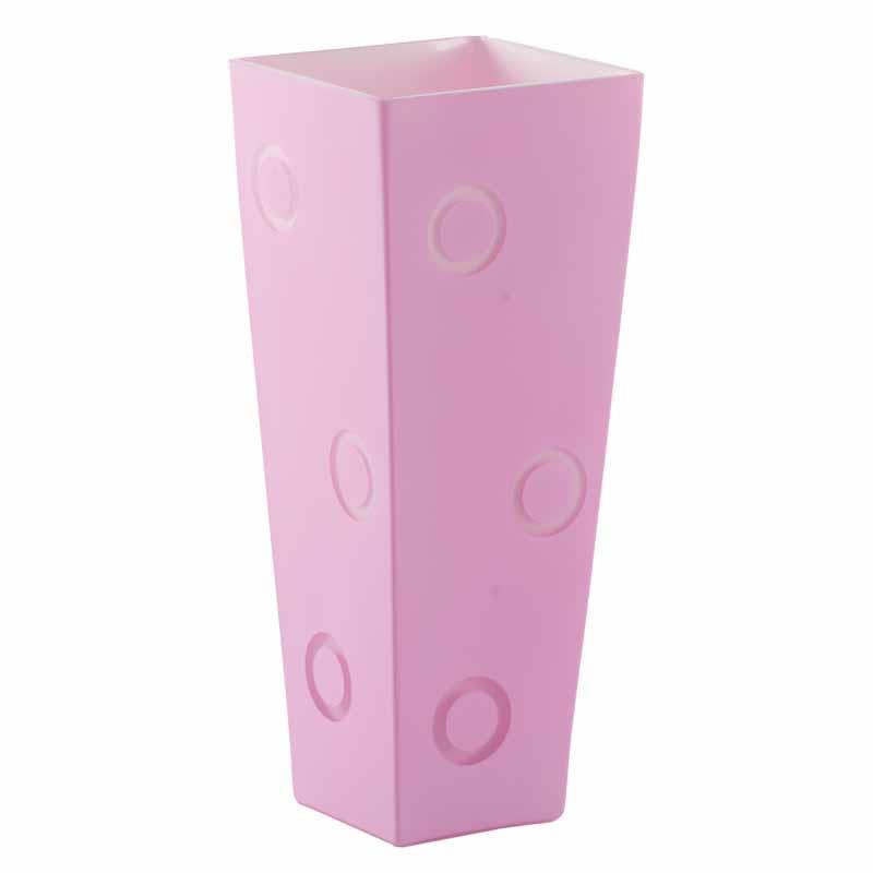 VASO CONO C/POIS H25 L10X10CM. ROSA
