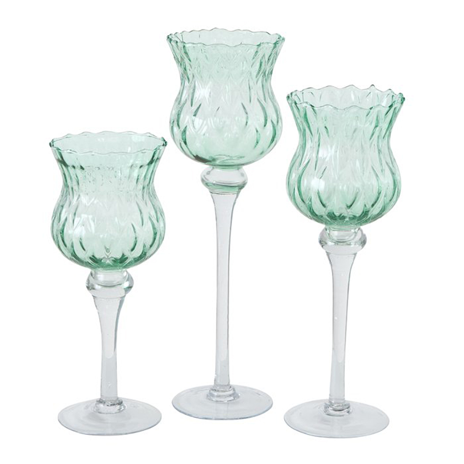 CALICI ARMONY S/3PZ. D.12 H30-35-40CM. VERDE