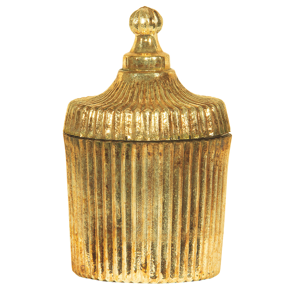 SCATOLA VETRO C/COP. LUXURY D9 H14,5CM.
