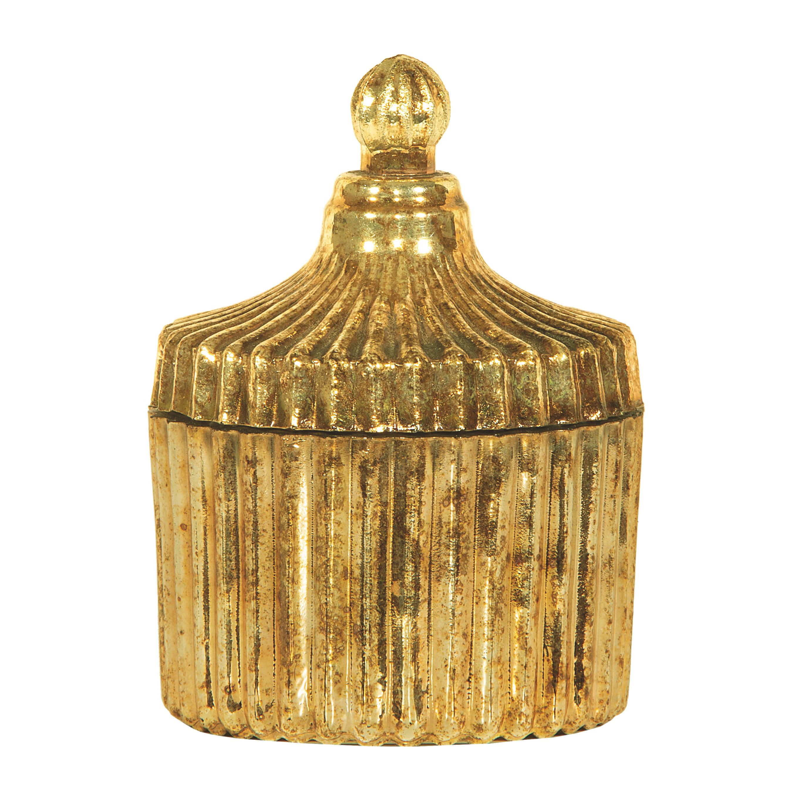 SCATOLA VETRO C/COP. LUXURY 2PZ. D6,5 H9CM.
