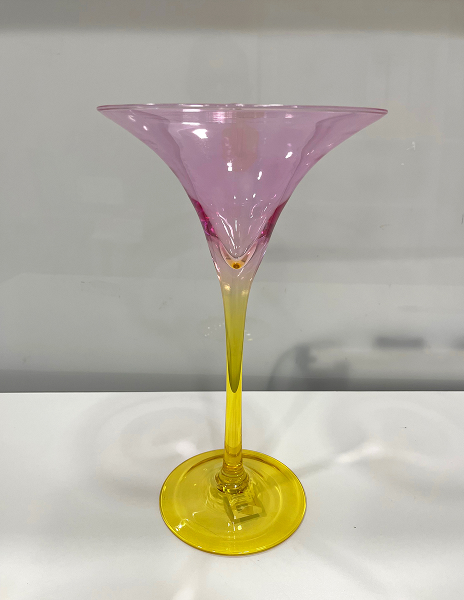 VASO MARTINI D17 H30CM. GIALLO /FUCSIA