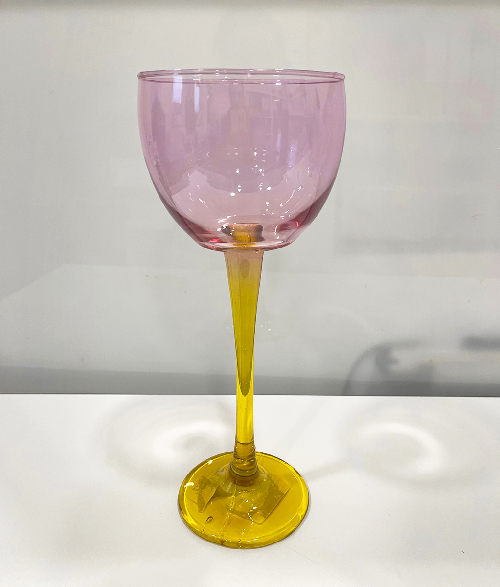 SFERA CON STELO D12,5 H31CM. GIALLO /FUCSIA