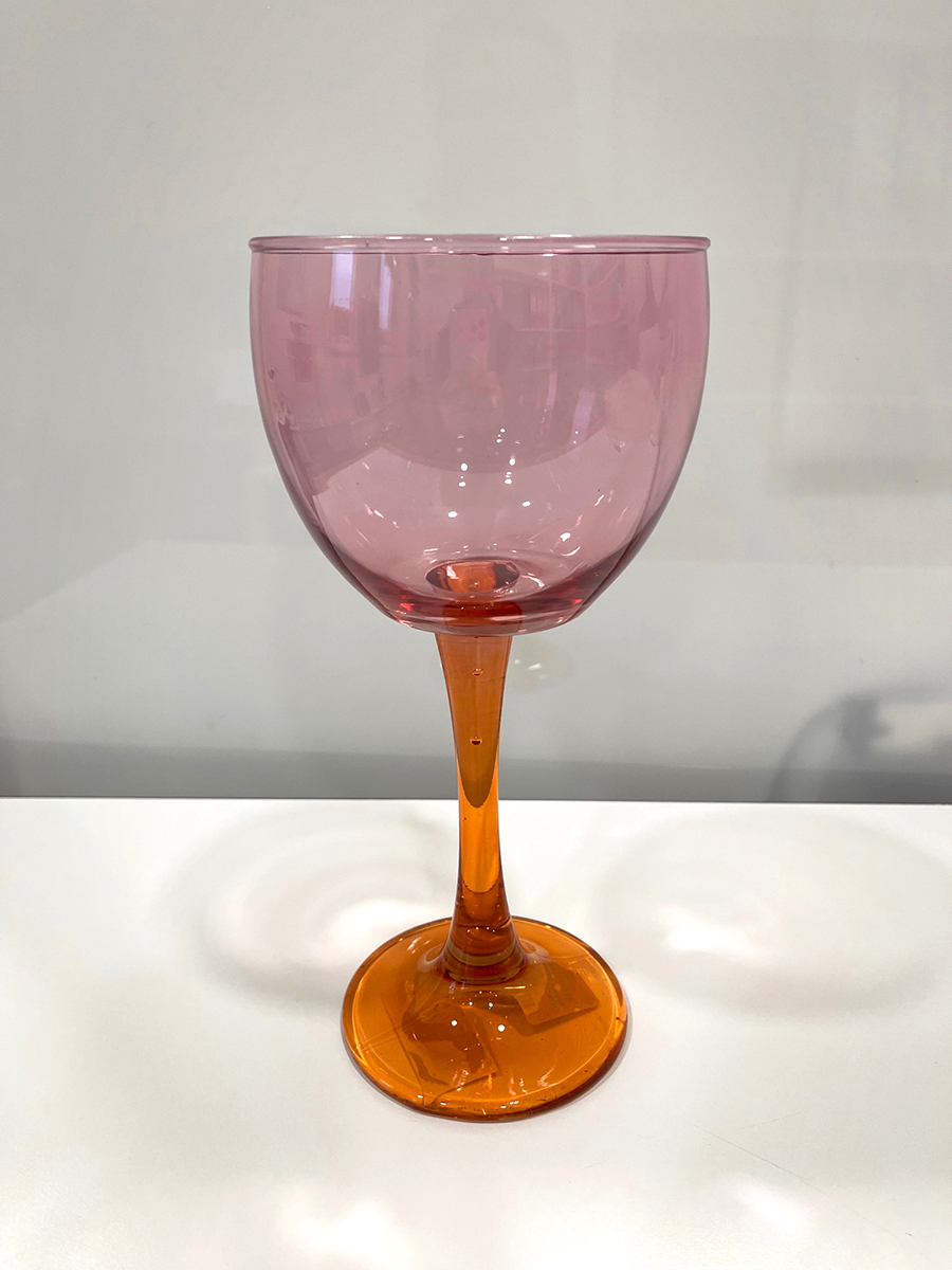 SFERA CON STELO D12,5 H26CM. ARANCIO /ROSA