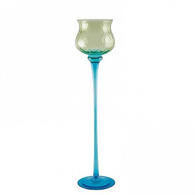 COPPA C/GAMBO D18 H45CM. AZZUR/VERDE