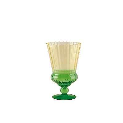 VASO TROFEO RIG.D24 H39CM. VERDE/GIALLO