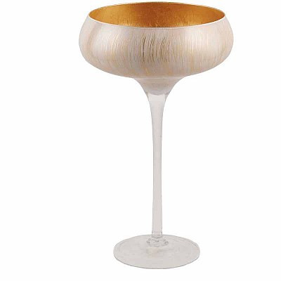 COPPA C/STELO D31 H50CM. SHEILA BIANCO ORO