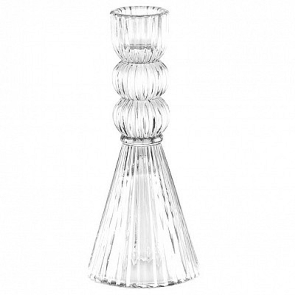 PORTACANDELA STELO RIGATO 4PZ. D65 H15CM.