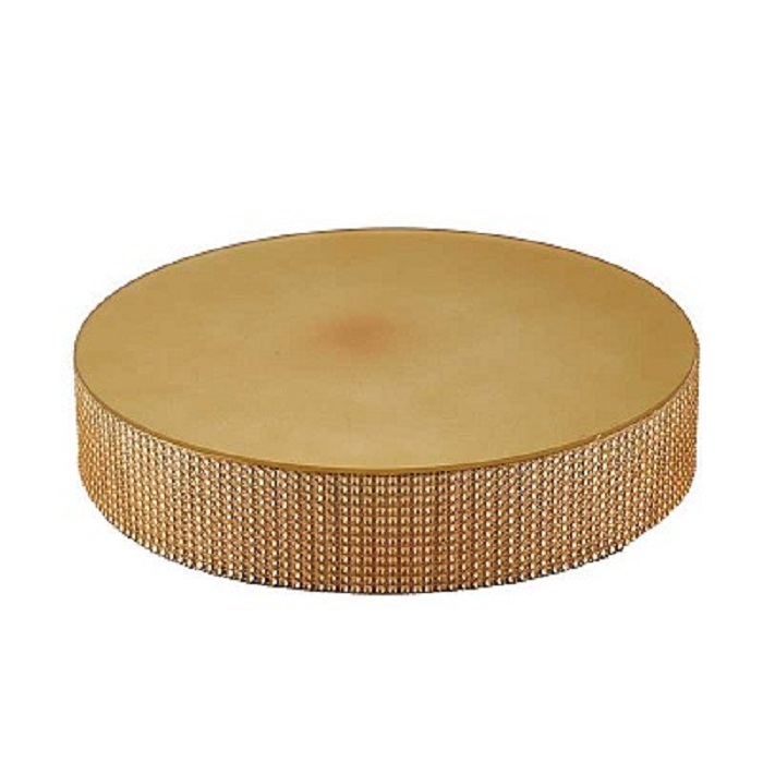 SPECCHIO TONDO BORDO STRASS D30 H6CM. ORO