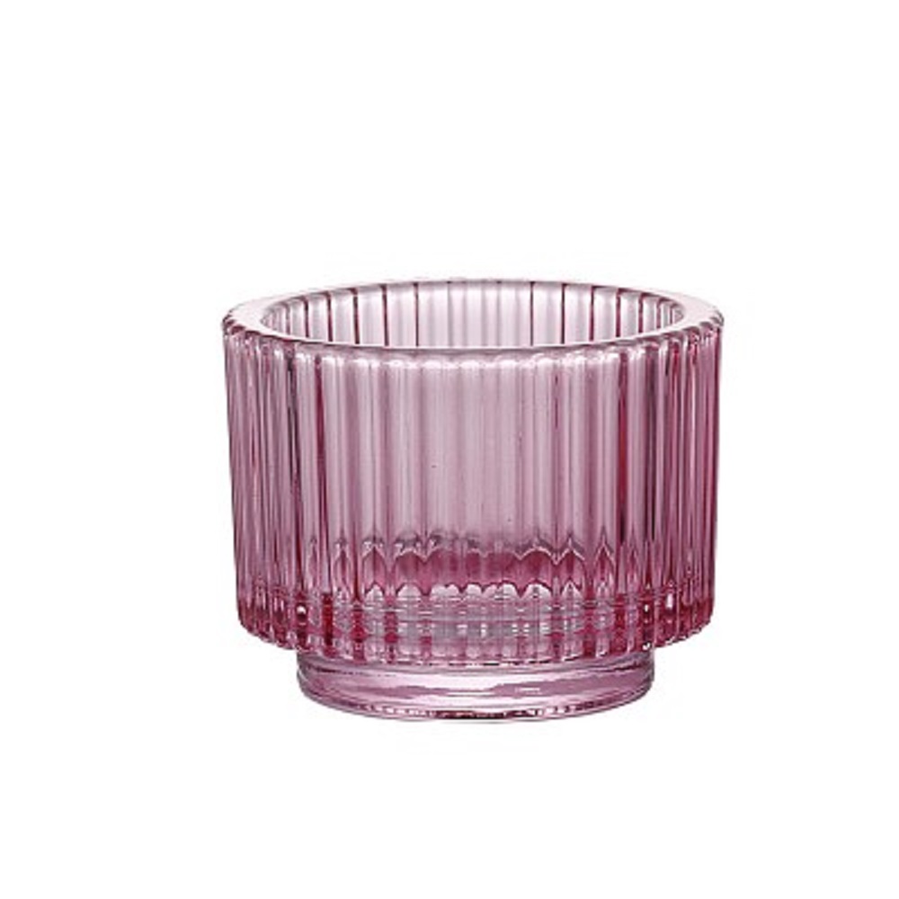 PORTACAND. RIGATO 4PZ. D95 H7CM. ROSA