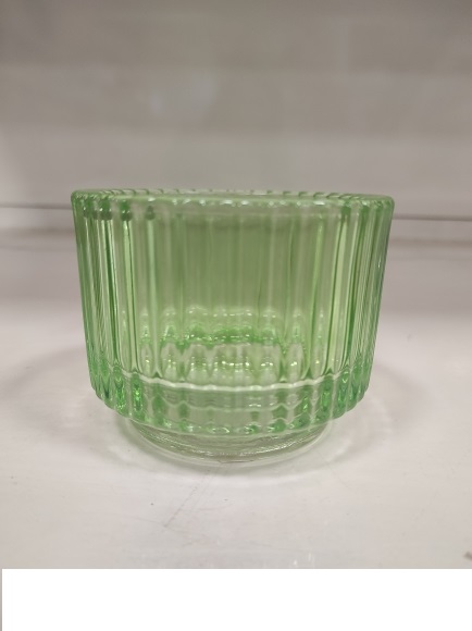 PORTACAND. RIGATO 4PZ. D95 H7CM. VERDE MELA