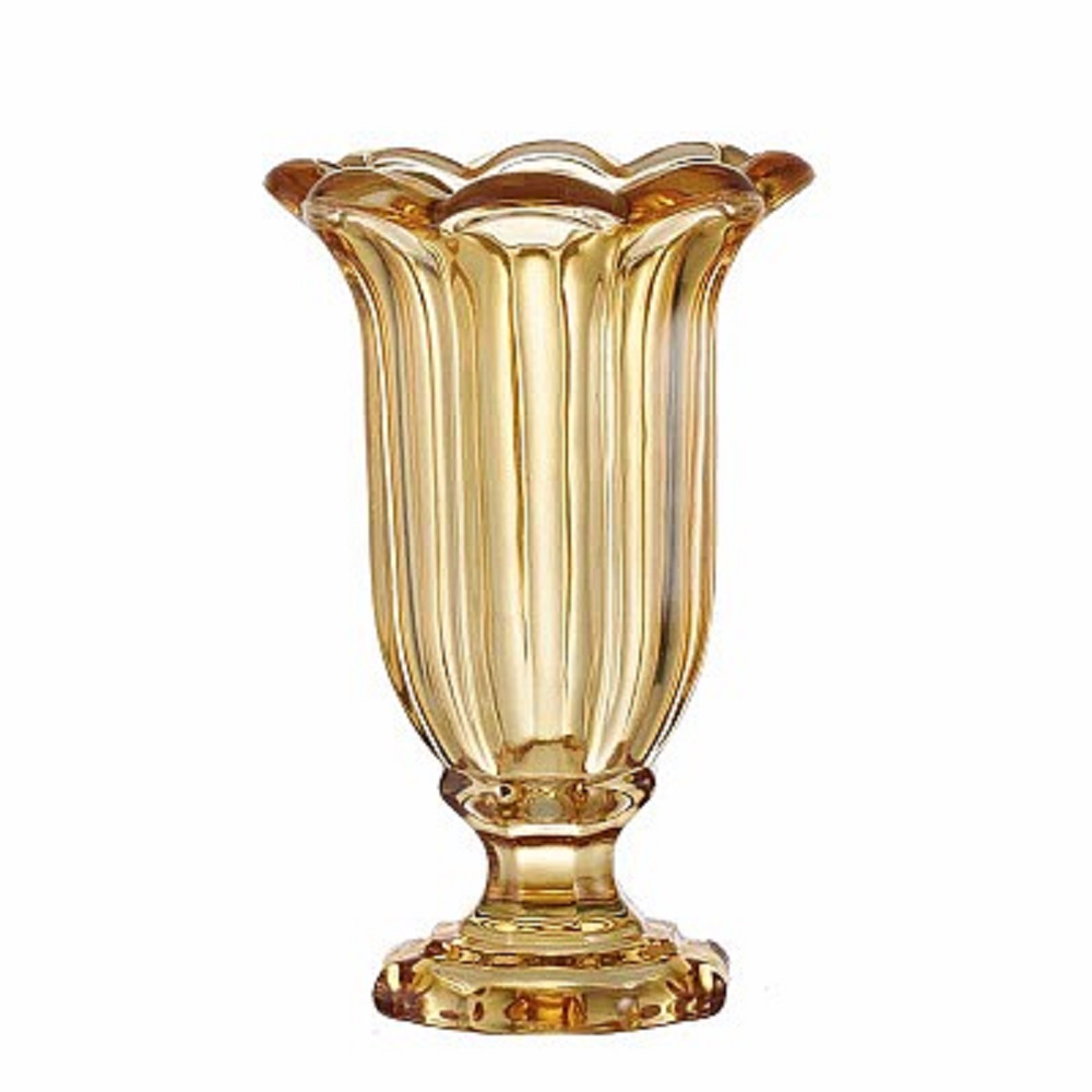 VASO FAZZOLETTO C/PIEDE D15 H23CM. AMBRA