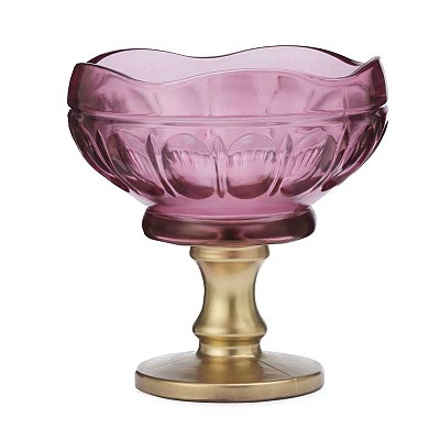 COPPA DALIA C/PIEDE DORATO D19 H20CM. VINACCIA
