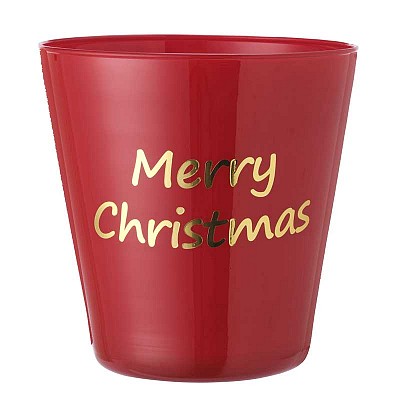 VASO CONO MERRY XMAS D14 H14CM. 6PZ.3COL.ASS.