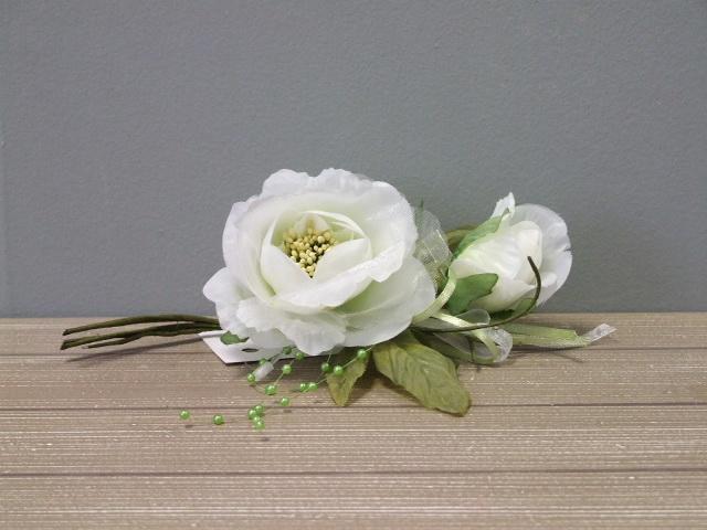 PICK-PEONIA SMALL 2FIORI 12PEZZI BIANCO