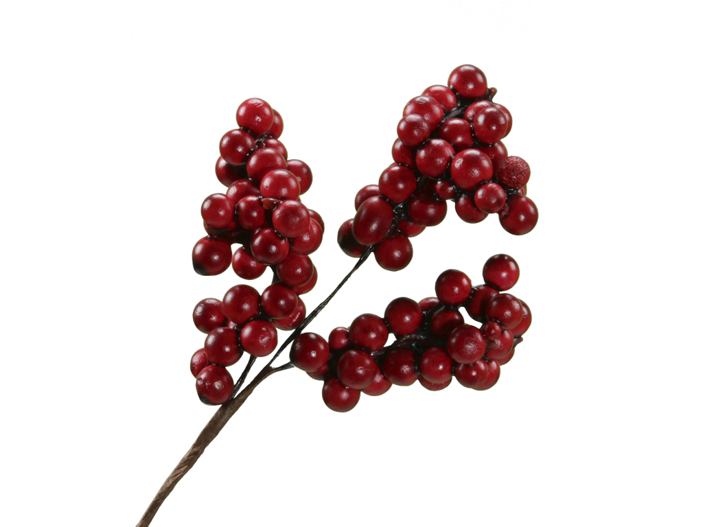 RAMO BACCHE SPRAY 12PZ. 17CM. ROSSO