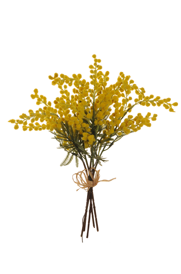 MIMOSA BUNDLE X5 C/RAFFIA 42CM. GIALLO