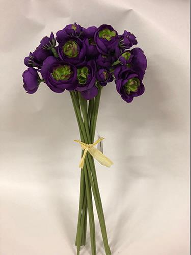 MINI RANUNCULUS BUNDLE 12STELI 40CM. VIOLA
