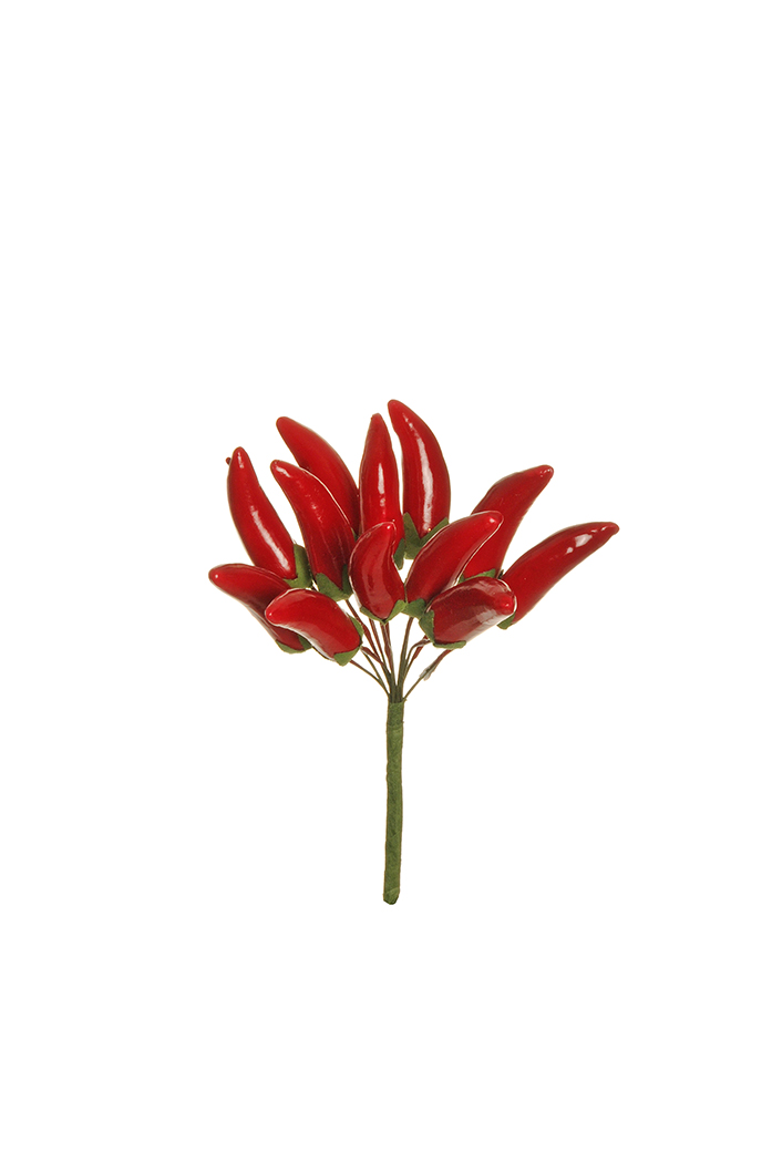 CHILLI PEPPER 6MZ. DA 12PZ. L35CM. ROSSO