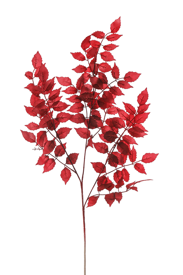 RAMO FOGLIE BIGNONIA 95CM. 2PZ. ROSSO SC.