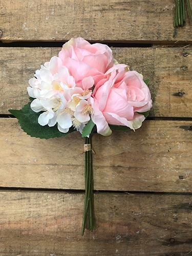 ROSE HYDRANGEA BUNDLE 9STELI 32CM. LT PINK