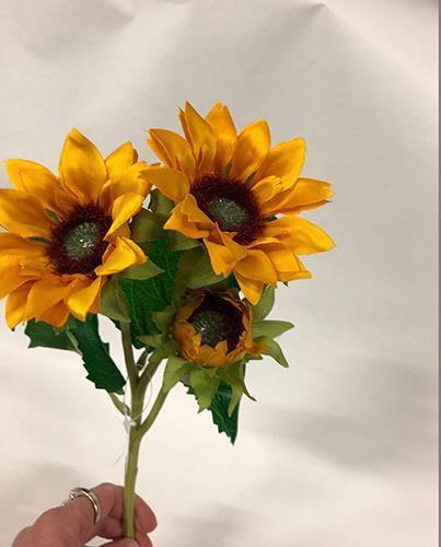 SUNFLOWER SPRAY 3FIORI 40CM. 3PZ.