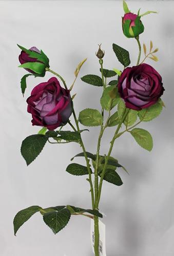 GARDEN ROSE 2FIORI 2BOCC.65CM.3PZ. DK FUXIA