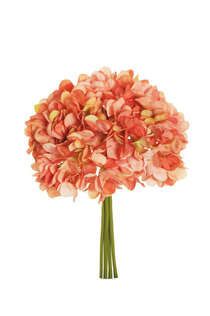 HYDRANGEA JULIET BUNDLE 4STELI 35CM. CORAL